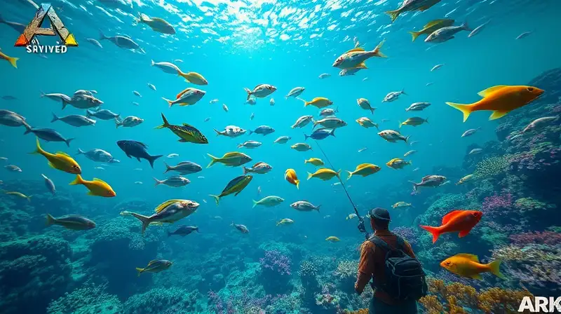 Escena submarina colorida con peces y jugador
