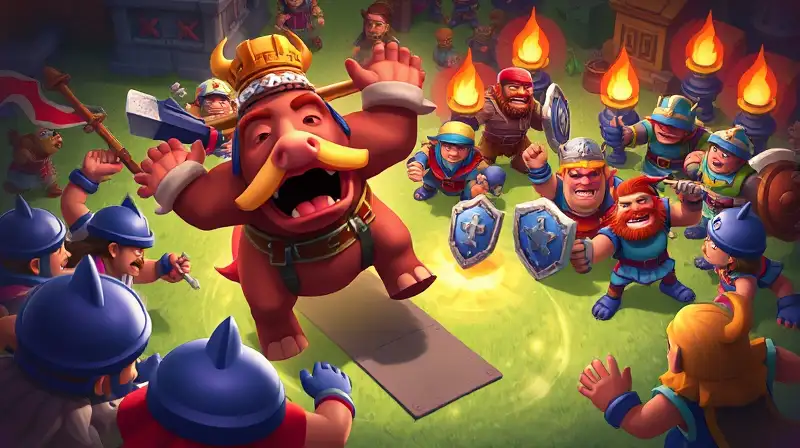 Hog Rider avanza en batalla estratégica vibrante