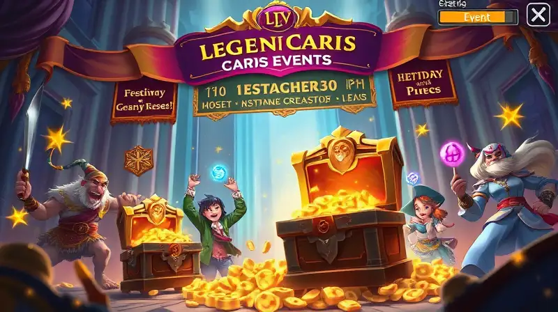 Interfaz de juego con cartas legendarias brillantes