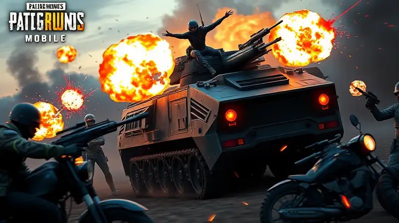 Batalla intensa en PUBG Mobile al atardecer