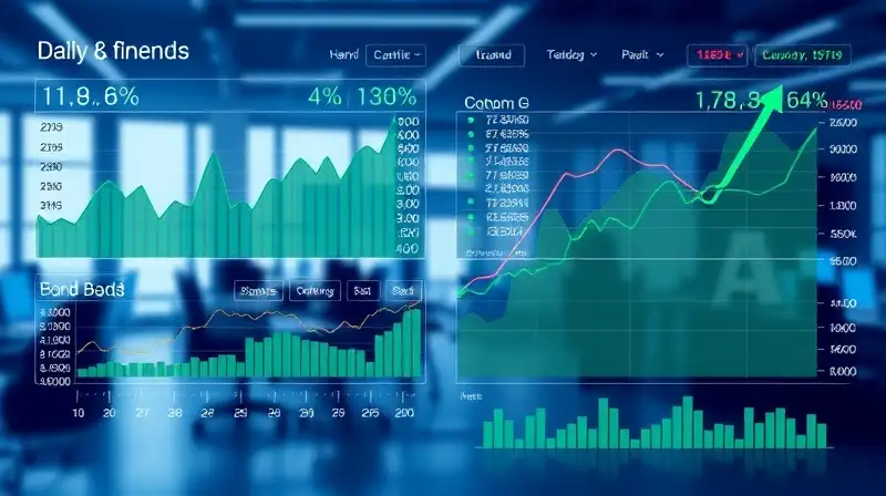Gráficos financieros modernos con interfaz futurista