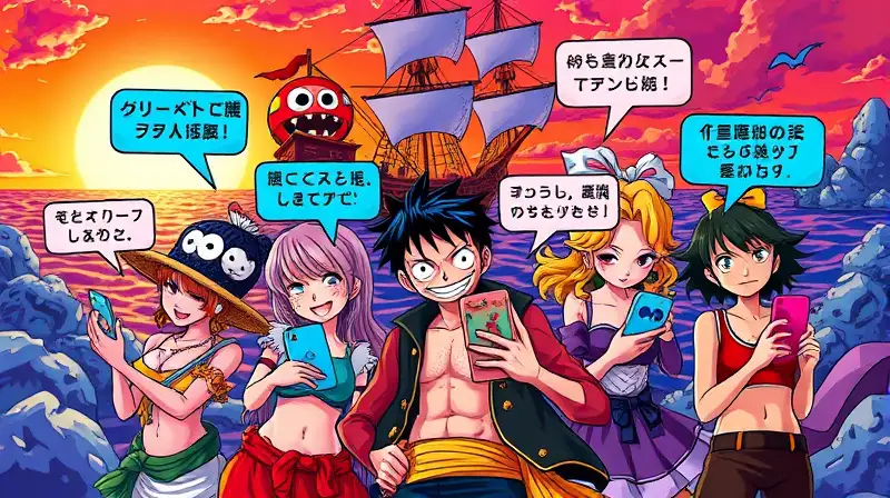 Personajes de One Piece chatean en manga
