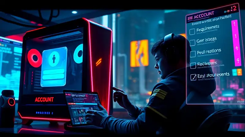 Setup gamer futurista con luces neón