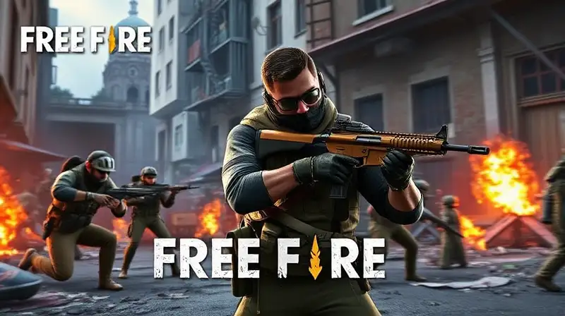 Personaje de Free Fire recarga en ruinas