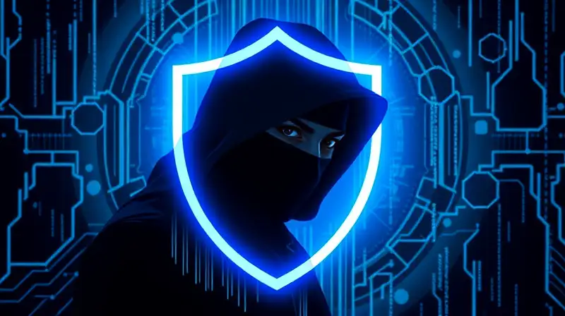Escudo digital futurista protege contra hackers