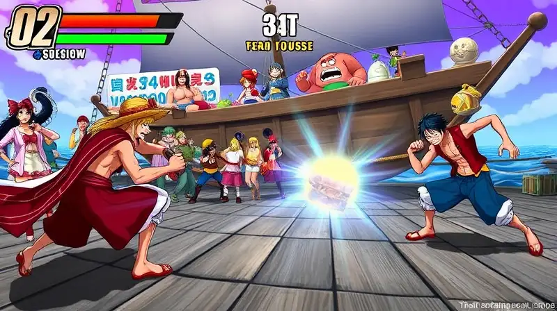 Escena vibrante de batalla en One Piece
