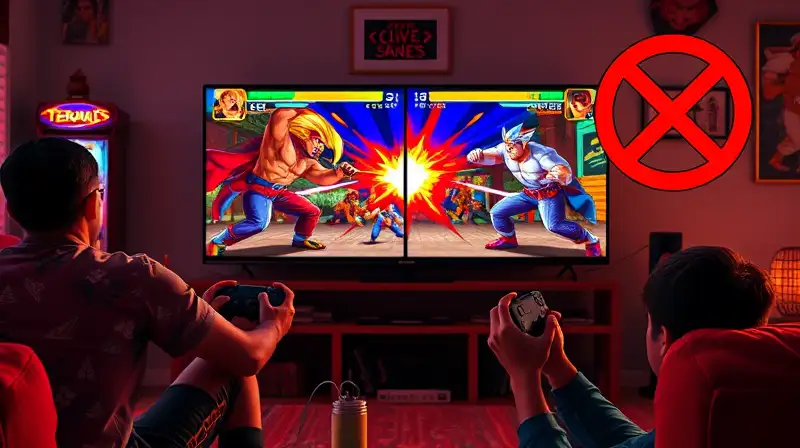 Amigos juegan clásico videojuego retro juntos