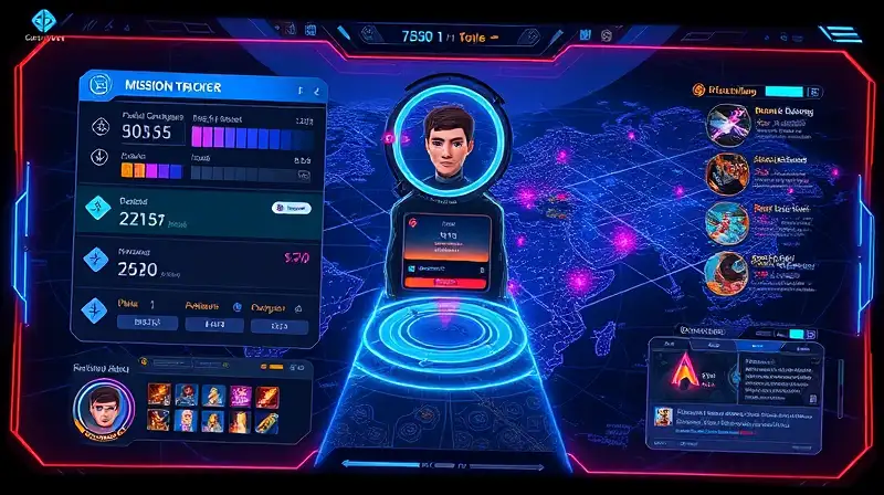 Interfaz futurista de juego en estilo Solo Leveling