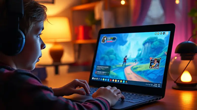 Joven gamer emocionado juega Solo Leveling