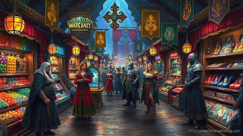 Mercado fantástico con objetos únicos y vibrante