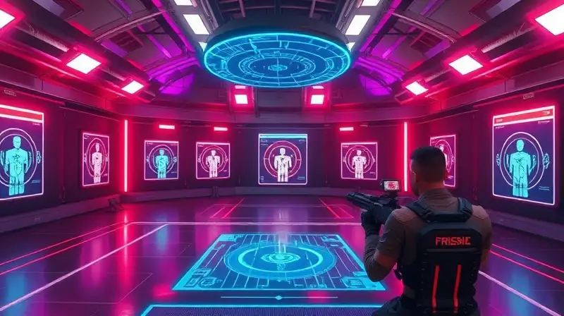 Arena futurista de entrenamiento virtual intensa