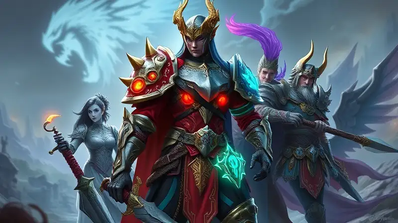 Personaje fantástico con armadura vibrante y mágica