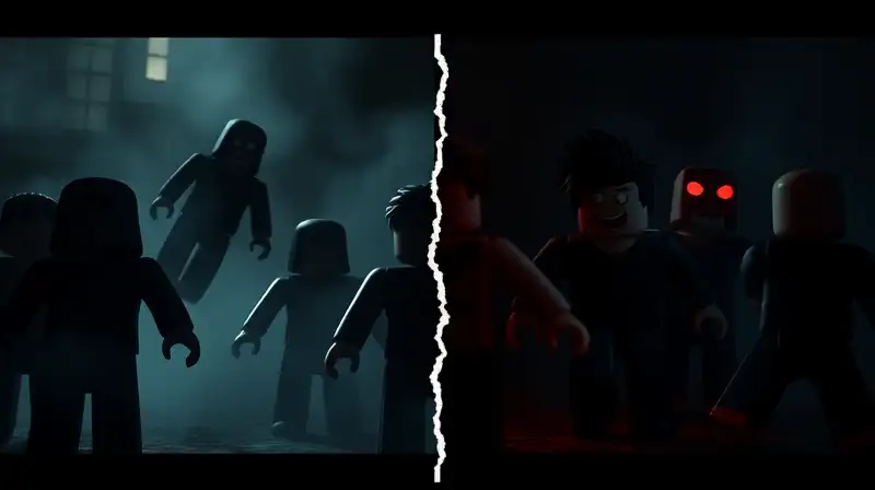 Personajes de Roblox en horror psicológico pixelado