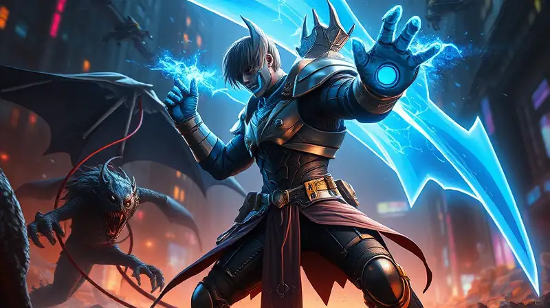 Gamers poderoso lucha contra monstruos oscuros