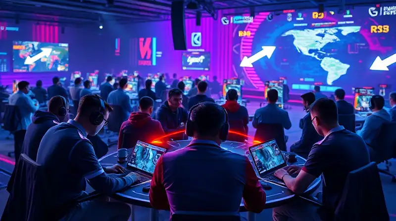 Equipo estratégico en batalla digital futurista