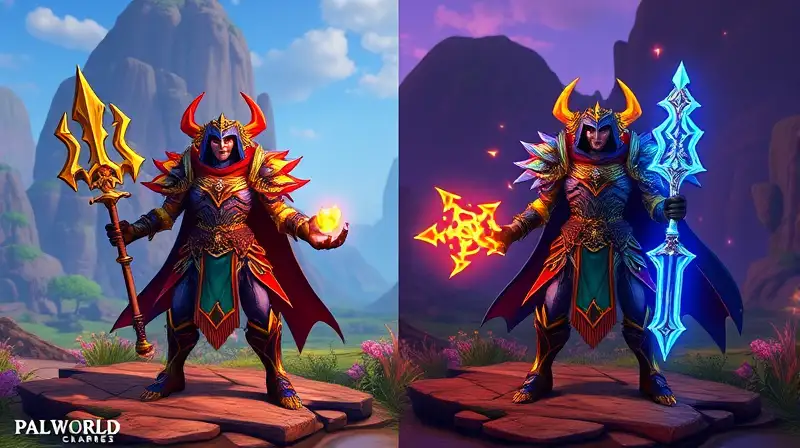 Comparación clara de equipo básico y legendario