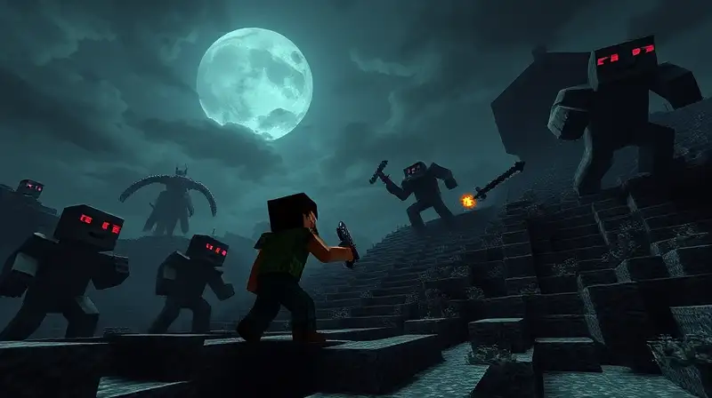 Jugador de Minecraft lucha contra mobs