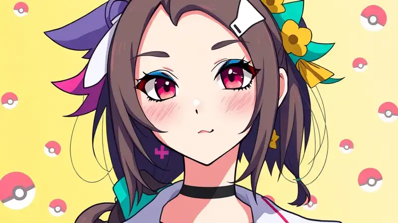 Avatar femenino colorido con estilo Pokémon
