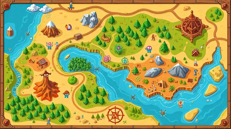 Mapa de fantasía colorido y fácil de usar