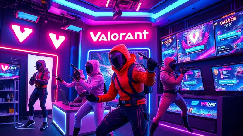 Setup futurista con luces neón y Valorant