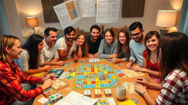 Amigos juegan coloridos juegos de mesa