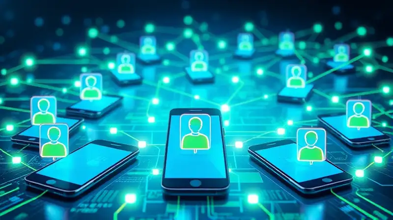 Dispositivos móviles conectados sincronizan datos dinámicos