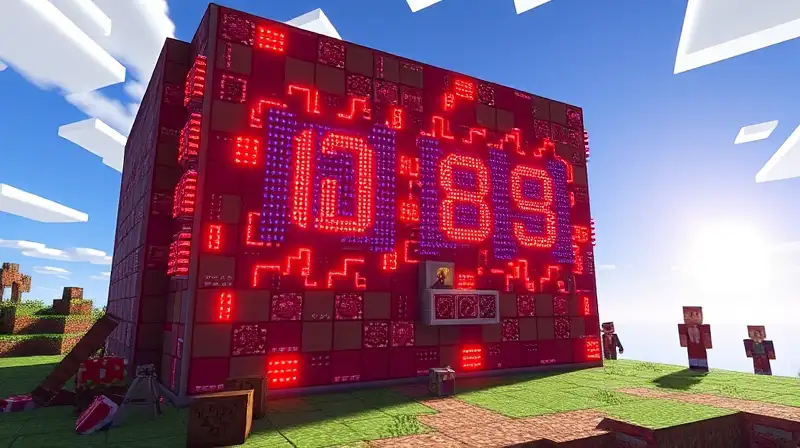 Reloj digital de redstone en Minecraft