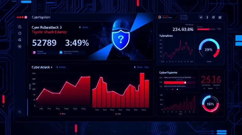 Pantalla con estadísticas y gráficos de ciberseguridad