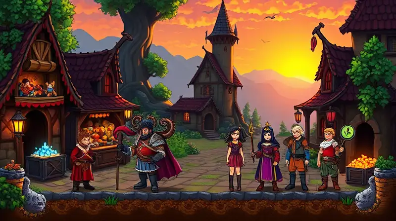NPCs vibrantes y tesoros en Terraria