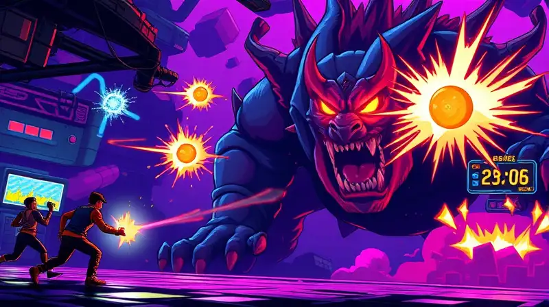 Batalla épica arcade con jefe gigante