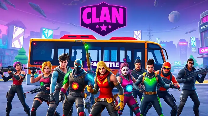Personajes de Fortnite en ambiente vibrante y futurista