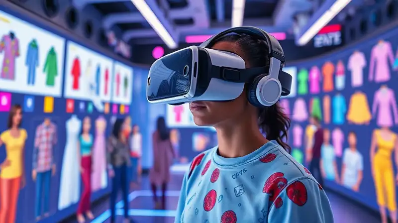 Persona con VR diseña ropa virtual colorida