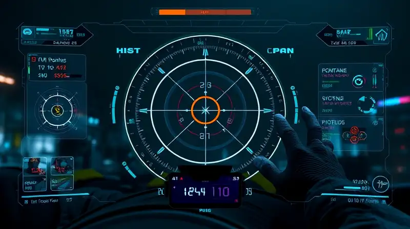 Personalización HUD futurista en campo de batalla