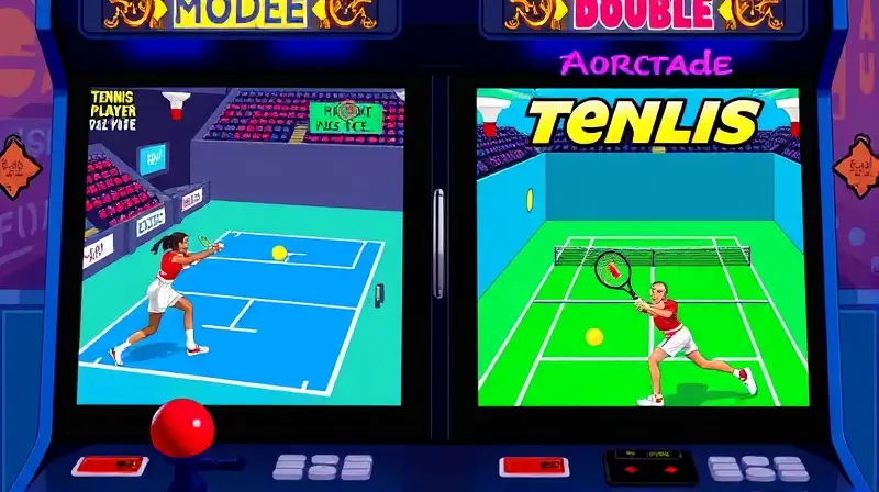 Juego arcade de tenis con pantalla dividida