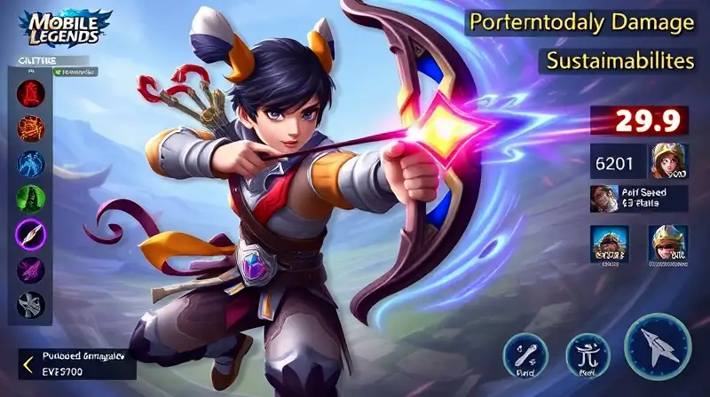 Héroe de Mobile Legends con arco y mejoras