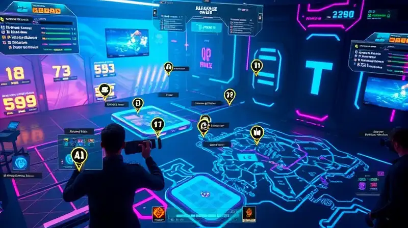 Interfaz futurista de juego con efectos neon