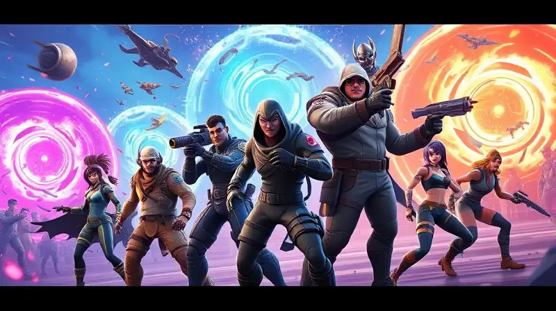 Personajes de Fortnite en batalla épica multiverso