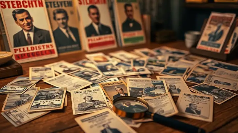 Cartas vintage mostradas con lupa