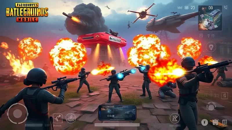 Campo de batalla PUBG con acción intensa