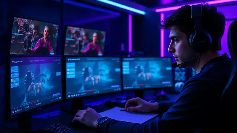 Gamer analiza grabaciones de entrenamiento intenso