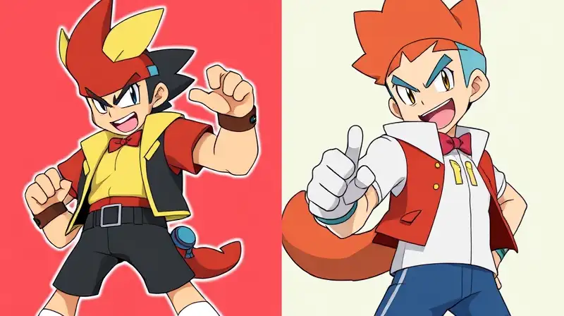 Dos versiones de Brock con fondo dividido