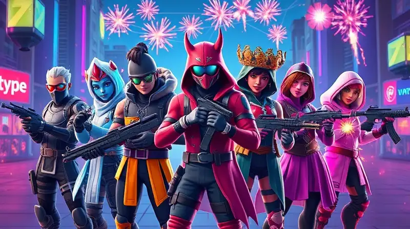Personajes futuristas con trajes culturales vibrantes