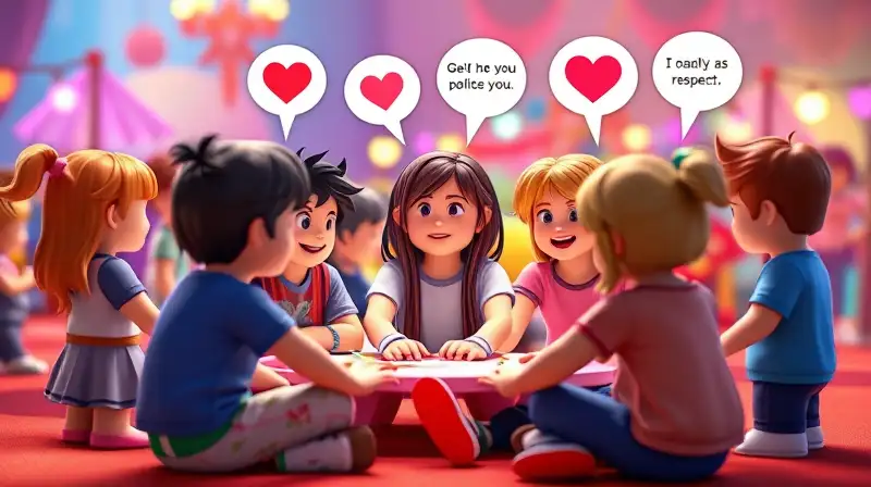 Niños cooperan amablemente en mundo Roblox