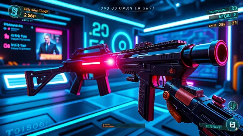 Setup de juego futurista con luces neón