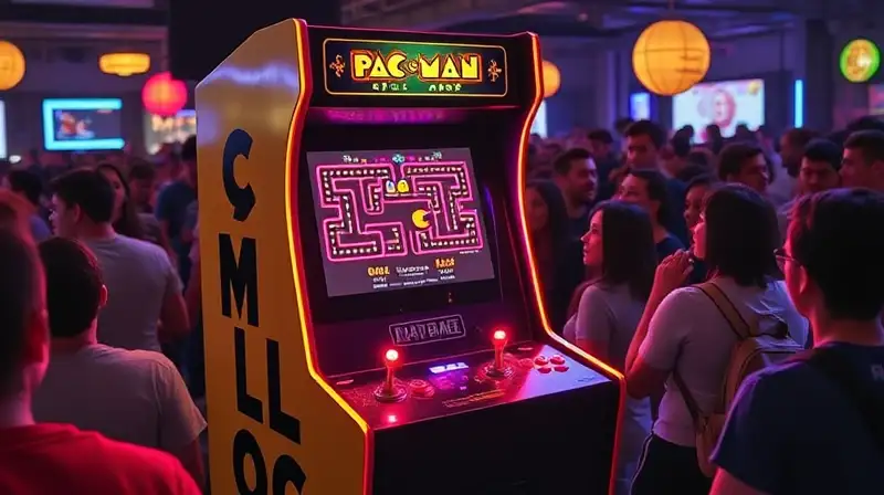 Máquina arcade Pac-Man vibrante y retro