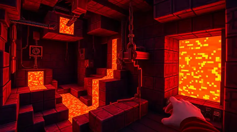 Trampa de lava activa con palancas pixeladas