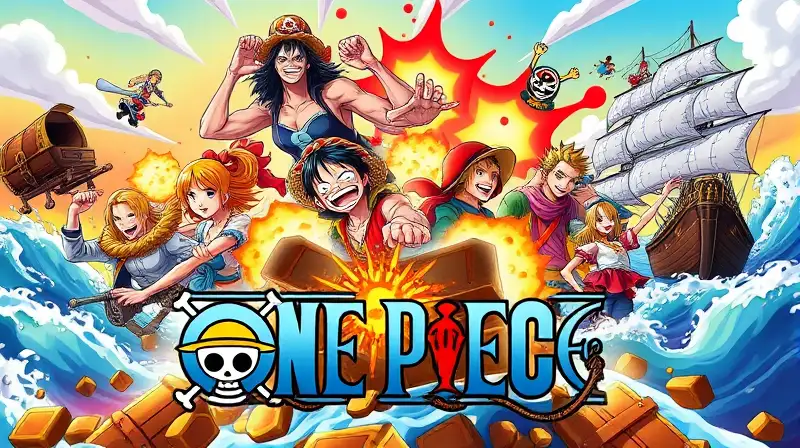 Personajes anime de One Piece en aventura