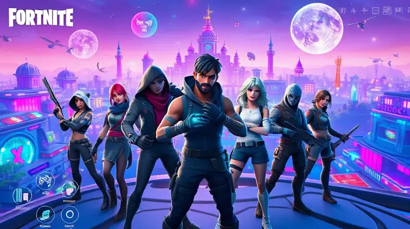 Personajes de Fortnite en acción colaborativa