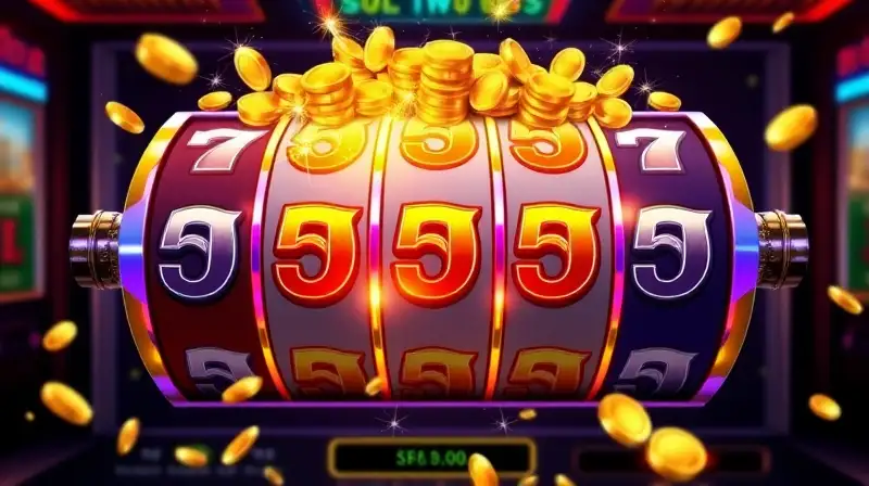Tragamonedas vibrantes con monedas y multiplicadores