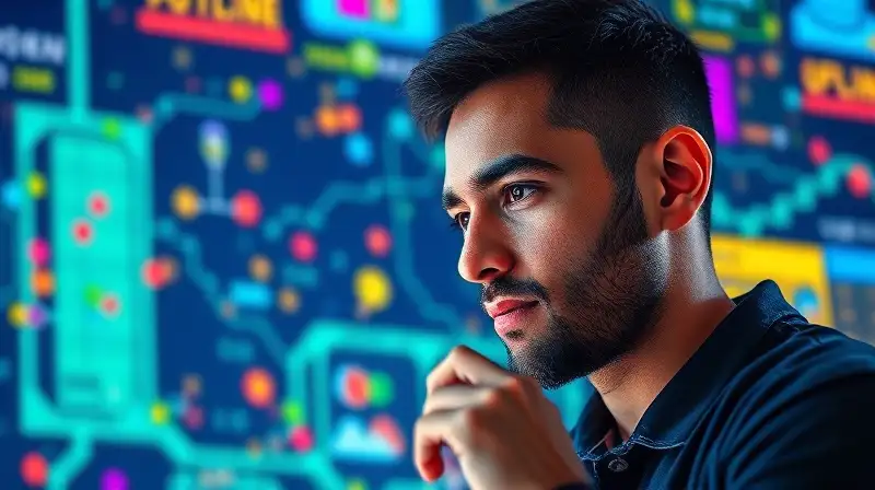 Persona resolviendo puzzle retro sin internet